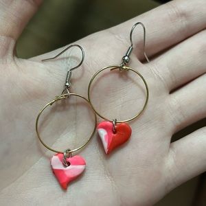 Heart hoop earrings